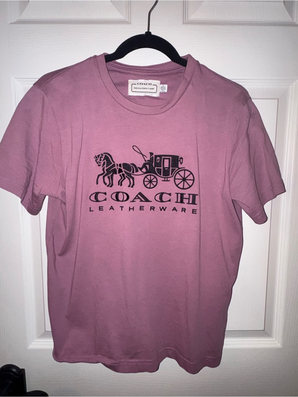 Coach Mauve Short Sleeve embroidered Logo Tee